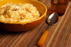 This fine-grained polenta that cooks in just a few minutes yields an excellent flavor as well as texture. (Gabe Sachs/TCA)