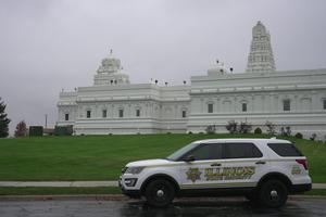Sri Venkateswara Swami Temple in Aurora, near Chicago, Ill., where a 19-year-old allegedly planned a mass shooting. AP Photo/Laura Bargfeld