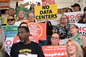 Data center protests, like this one in Pennsylvania, have spread nationwide. AP Photo/Marc Levy