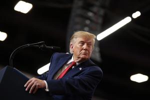 President Donald Trump delivers remarks during a campaign rally at Lubbock Memorial Civic Center on Oct. 27, 2026, in Lubbock, Texas. With one week until the midterm elections, President Trump was pushing to boost support for incumbent Texas Gov. Greg Abbott and Republican U.S. Senate candidate, Texas Attorney General Ken Paxton. (Chip Somodevilla/Getty Images/TCA)