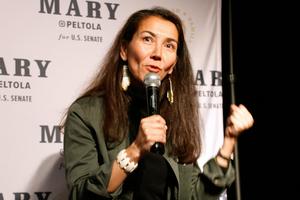The campaign of U.S. Senate candidate Mary Peltola of Alaska, a Democrat, has been rocked by accusations it recruited a spoiler candidate for the ballot. AP/Mark Thiessen