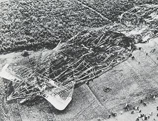 Aerial view of the crash site